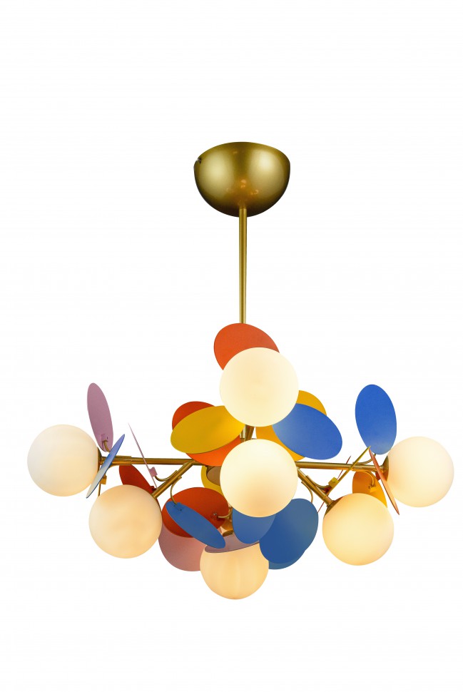 10008/8 mult LoftIt подвесная разноцветная люстра Matisse 8 плафонов G9, 60 см диаметр
