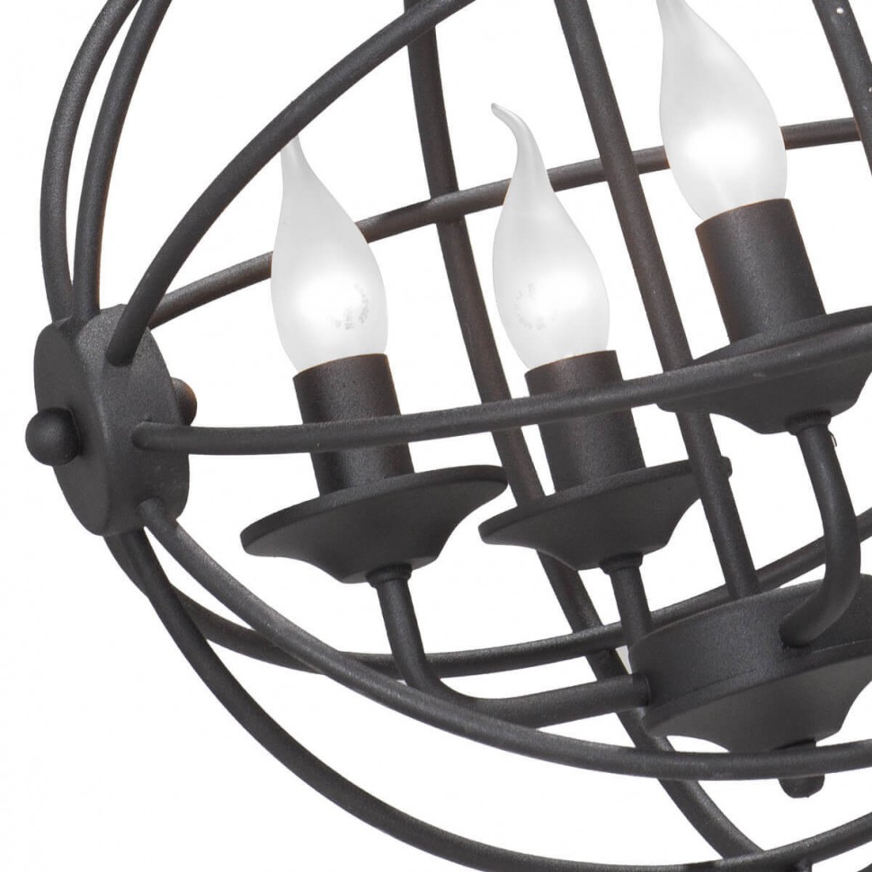 Архив - V4076/4 VITALUCE черная подвесная люстра под ковку 44см диаметр