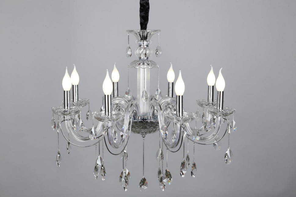 OML-70203-08 OMNILUX хрустальная подвесная люстра Valledoria, E14*8*40W, 75см диаметр