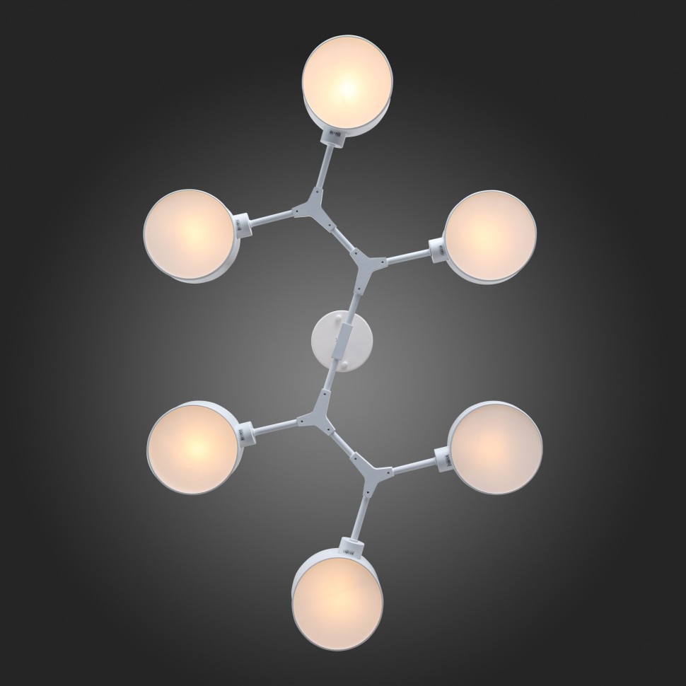 SLE183502-06 EVOLUCE белая потолочная люстра на штанге Gimento, E14*6*40W