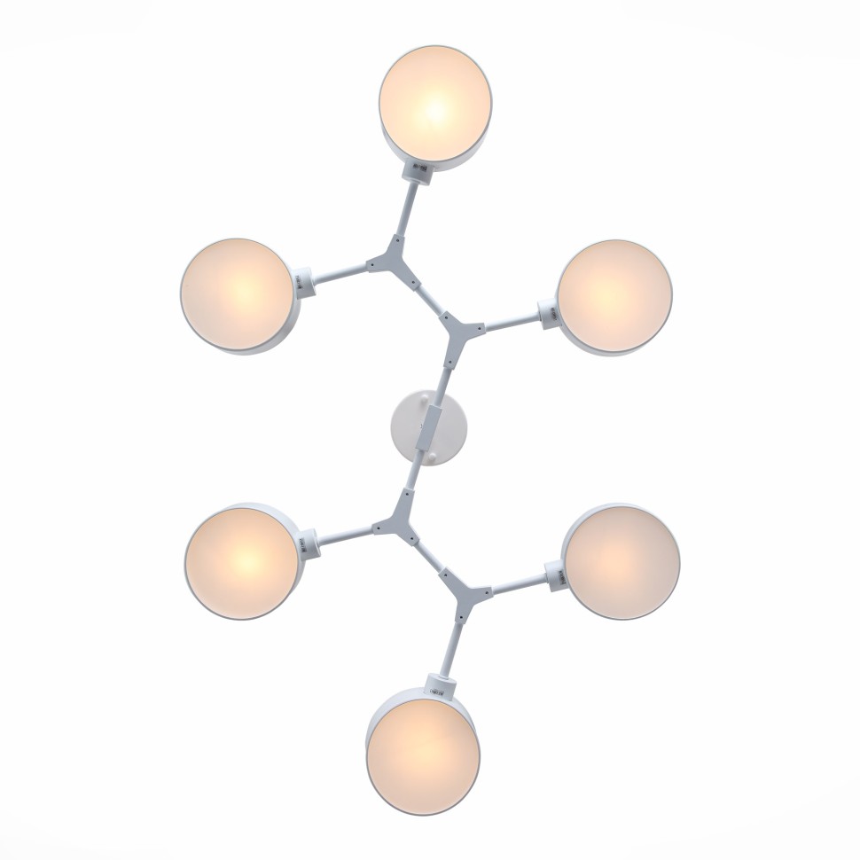 SLE183502-06 EVOLUCE белая потолочная люстра на штанге Gimento, E14*6*40W