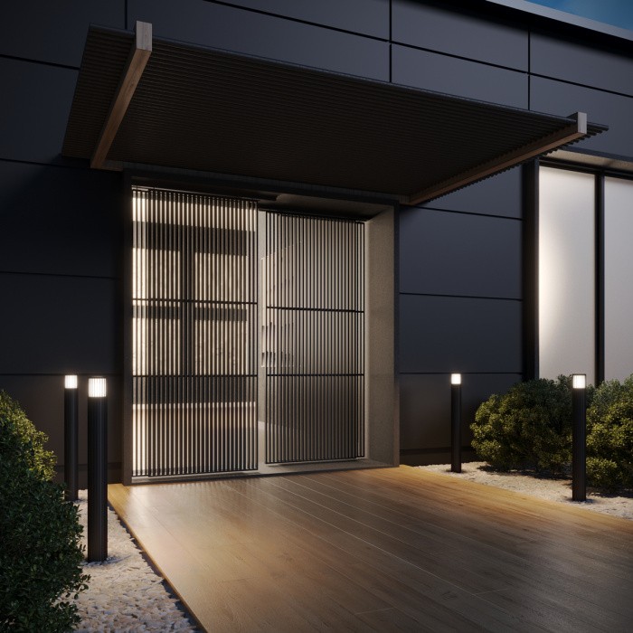 370994 NOVOTECH ландшафтный светильник столб Costas IP65, E27*1*25W, 100см, черный