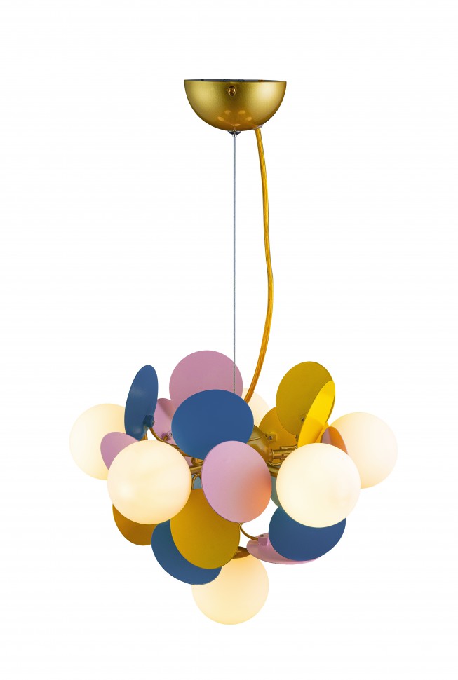 10008/6 mult LoftIt подвесная разноцветная люстра Matisse 6 ламп G9, 35 см диаметр