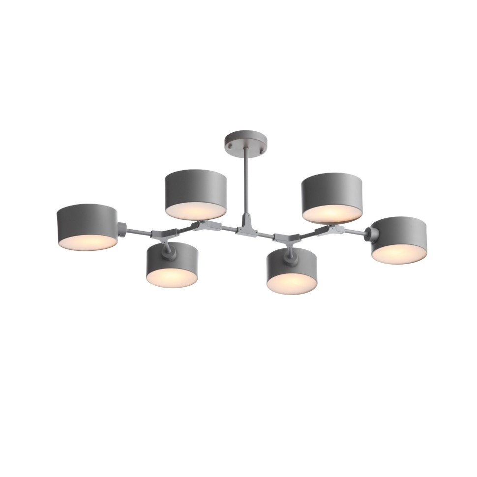 SLE183702-06 EVOLUCE серая потолочная люстра на штанге Gimento, E14*6*40W