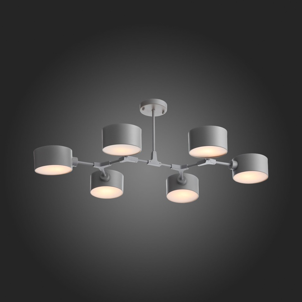 SLE183702-06 EVOLUCE серая потолочная люстра на штанге Gimento, E14*6*40W