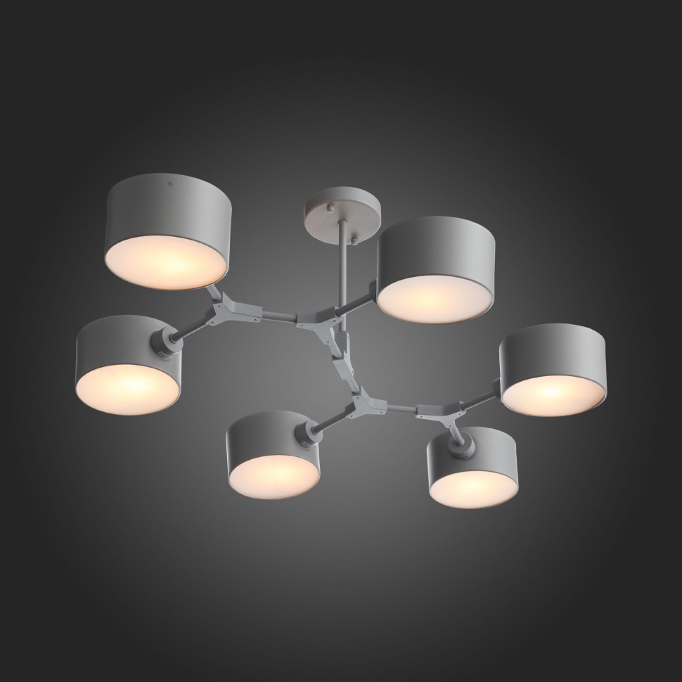 SLE183702-06 EVOLUCE серая потолочная люстра на штанге Gimento, E14*6*40W