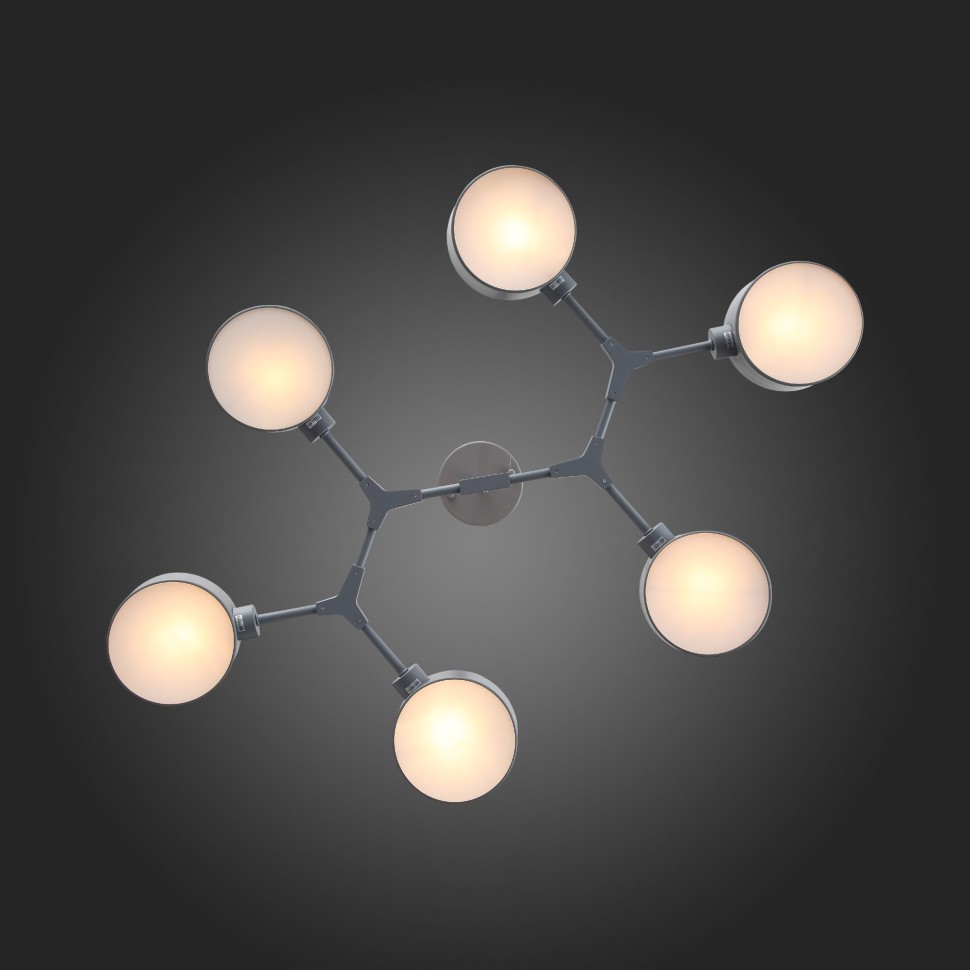 SLE183702-06 EVOLUCE серая потолочная люстра на штанге Gimento, E14*6*40W