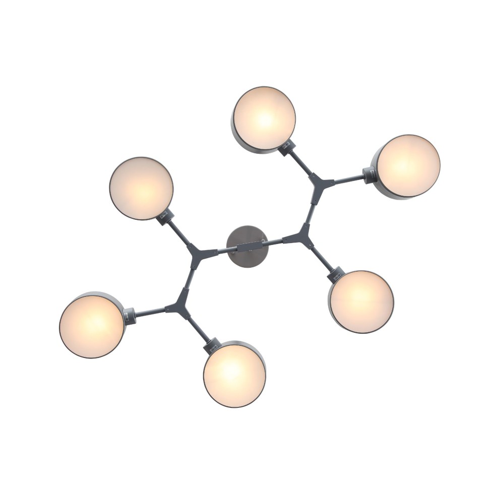 SLE183702-06 EVOLUCE серая потолочная люстра на штанге Gimento, E14*6*40W