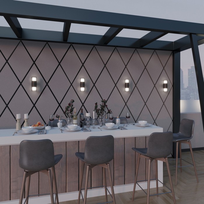 370992 NOVOTECH настенный ландшафтный светильник Costas IP54, E27*2*25W, черный