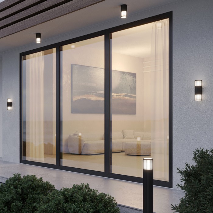 370992 NOVOTECH настенный ландшафтный светильник Costas IP54, E27*2*25W, черный