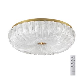 7719/60L SONEX PIKO Потолочный светильник TESORO, металл/стекло/прозрачный/золотой, с пультом LED 60Вт 3000-6500K, D500мм, IP20