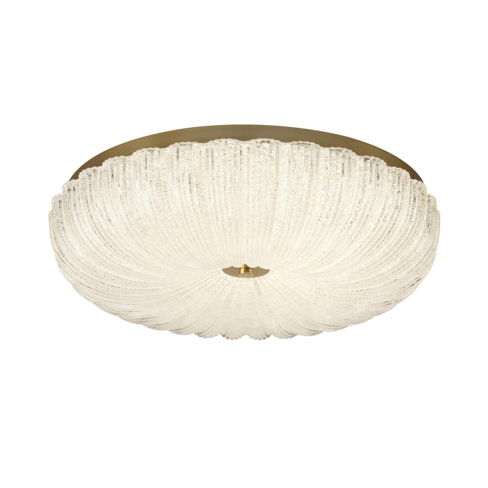 7719/60L SONEX PIKO Потолочный светильник TESORO, металл/стекло/прозрачный/золотой, с пультом LED 60Вт 3000-6500K, D500мм, IP20