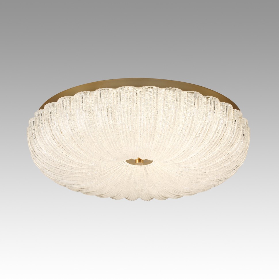 7719/60L SONEX PIKO Потолочный светильник TESORO, металл/стекло/прозрачный/золотой, с пультом LED 60Вт 3000-6500K, D500мм, IP20