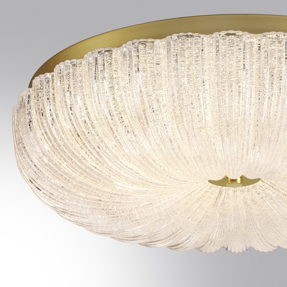 7719/60L SONEX PIKO Потолочный светильник TESORO, металл/стекло/прозрачный/золотой, с пультом LED 60Вт 3000-6500K, D500мм, IP20