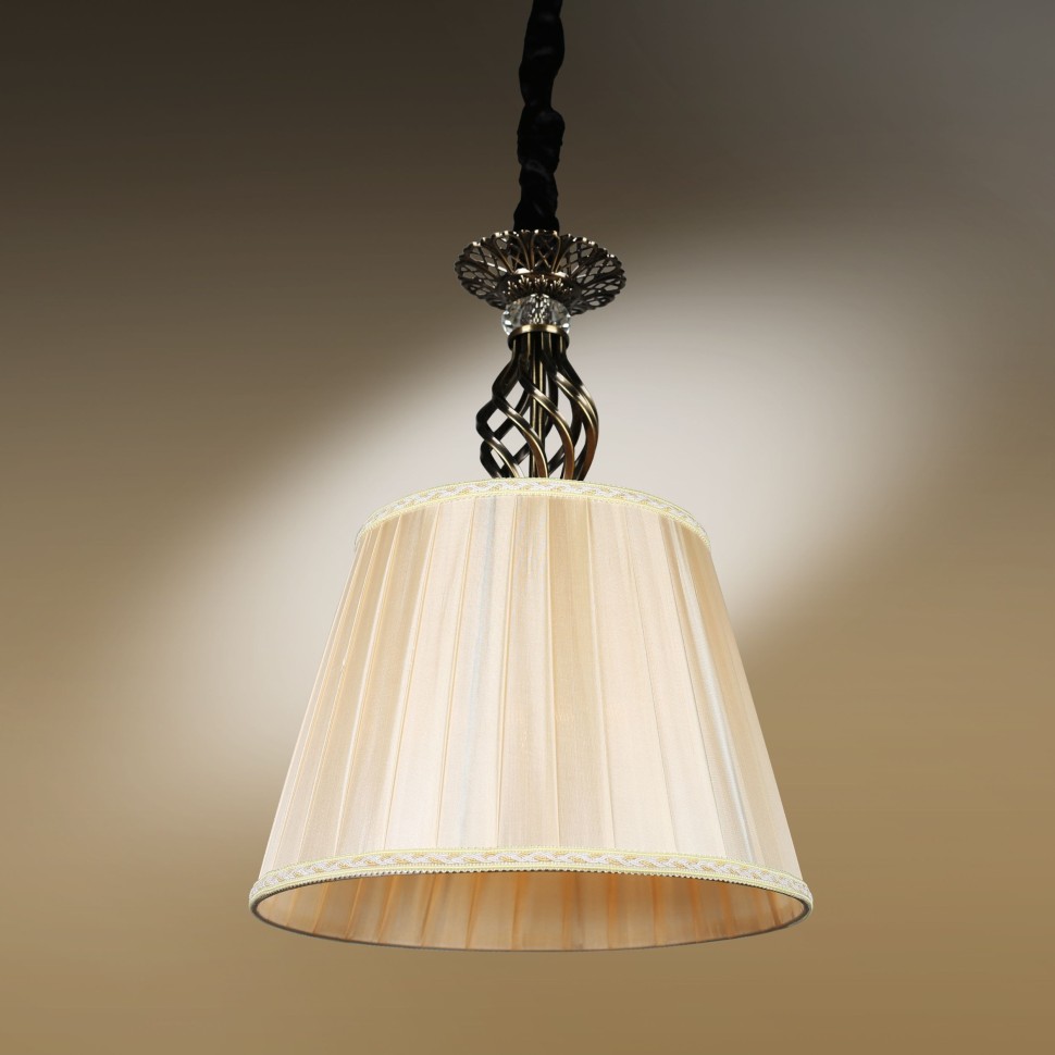 OML-79116-01 OMNILUX подвес Belluno, бронза и бежевый, E27*1*40W