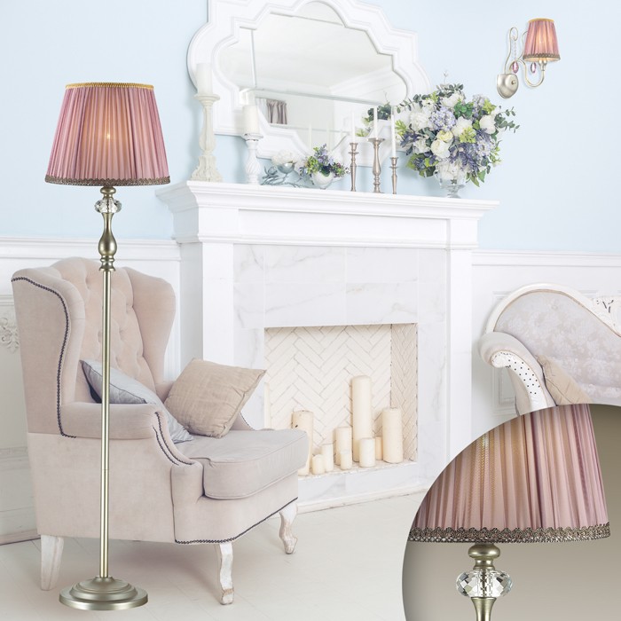 3393/1F ODEON LIGHT CLASSIC торшер GAELLORI, лиловый, матовое золото с серебряной патиной