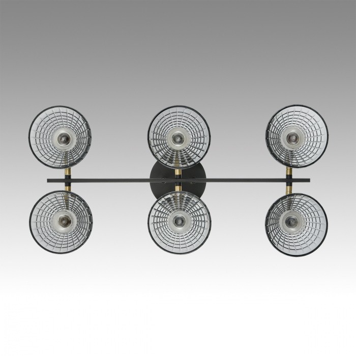 8044/6C LUMION MODERNI потолочная люстра ANRIYA, черный, латунь/дымчатый, металл/стекло, Е14*6*40W