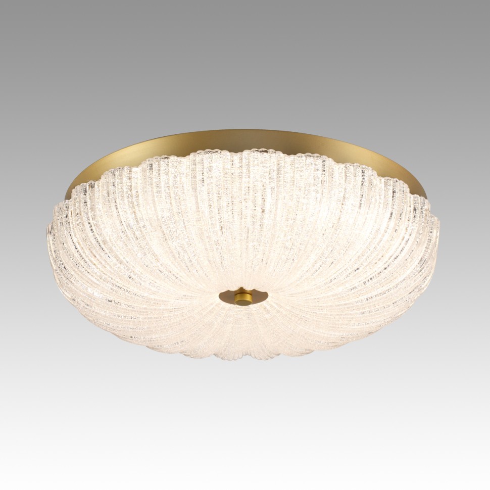 7719/48L SONEX PIKO Потолочный светильник TESORO, металл/стекло/прозрачный/золотой, с пультом LED 48Вт 3000-6500K, D400мм, IP20