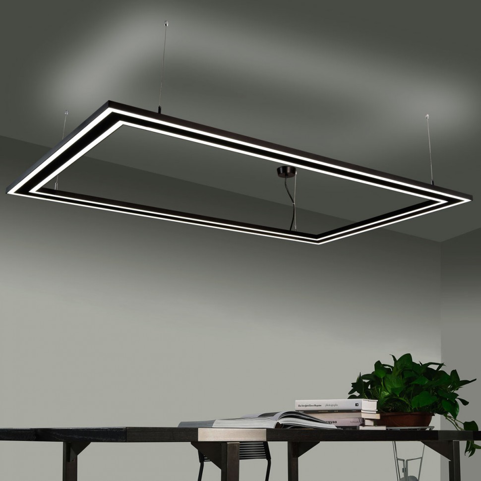 358446 Novotech ITER черный подвесной светодиодный светильник, 40W вниз + 20W вверх, 4000К нейтральный свет