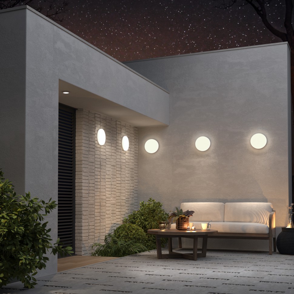 358881 NOVOTECH STREET Светильник ландшафтный светодиодный настенно-потолочного монтажа OPAL, IP54, 18W, 4000K, 1700Lm, диаметр 204мм