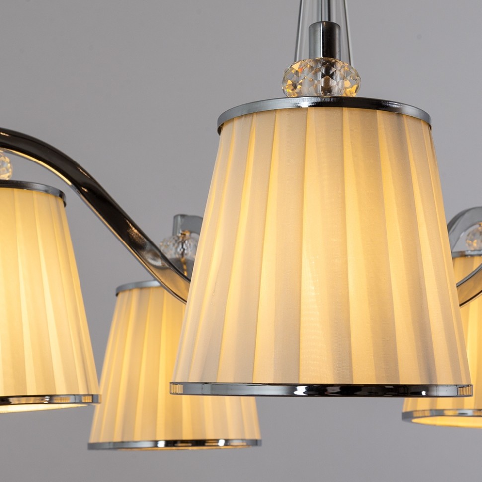 A4047PL-5CC ARTE LAMP потолочная люстра Talitha E14*5*40W, хром, белый, диаметр 64см