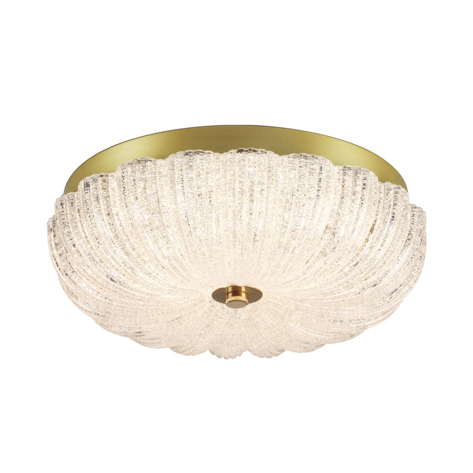 7719/36L SONEX PIKO Потолочный светильник TESORO, металл/стекло/прозрачный/золотой, с пультом LED 36Вт 3000-6500K, D300мм, IP20