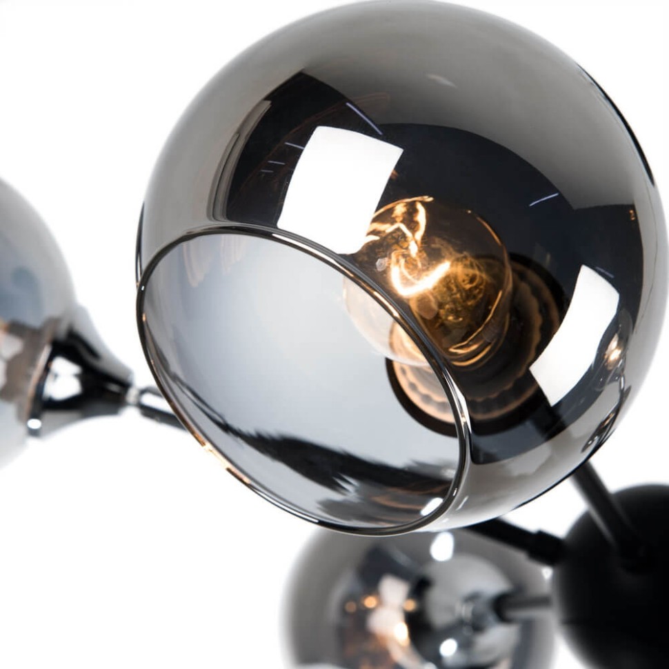 A2708PL-5BK Arte Lamp Потолочная люстра "Молекулы" Lagos, 75см диаметр, E27*5*60W, черный, серый/дымчатый