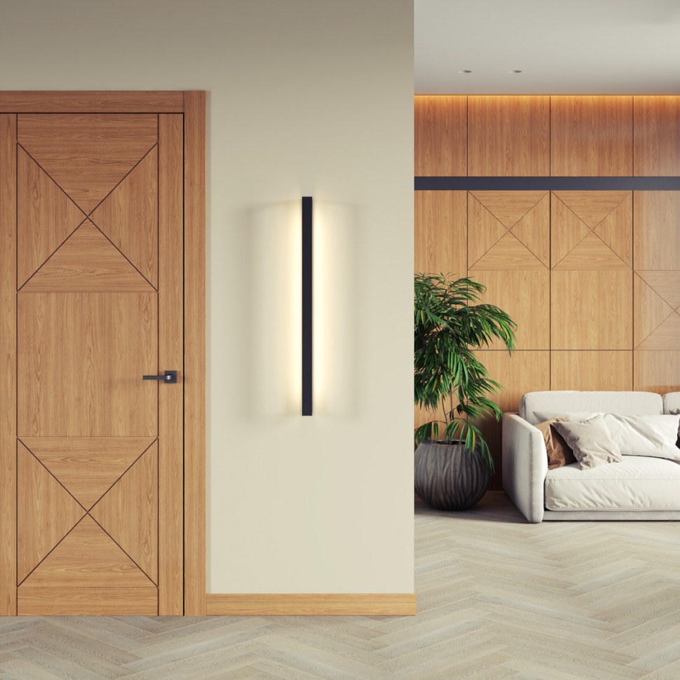 3888/24WB Odeon Light черный поворотный настенный светодиодный влагозащищенный светильник ARNO, IP44, 24W, 4000K, 2430Lm, 90см