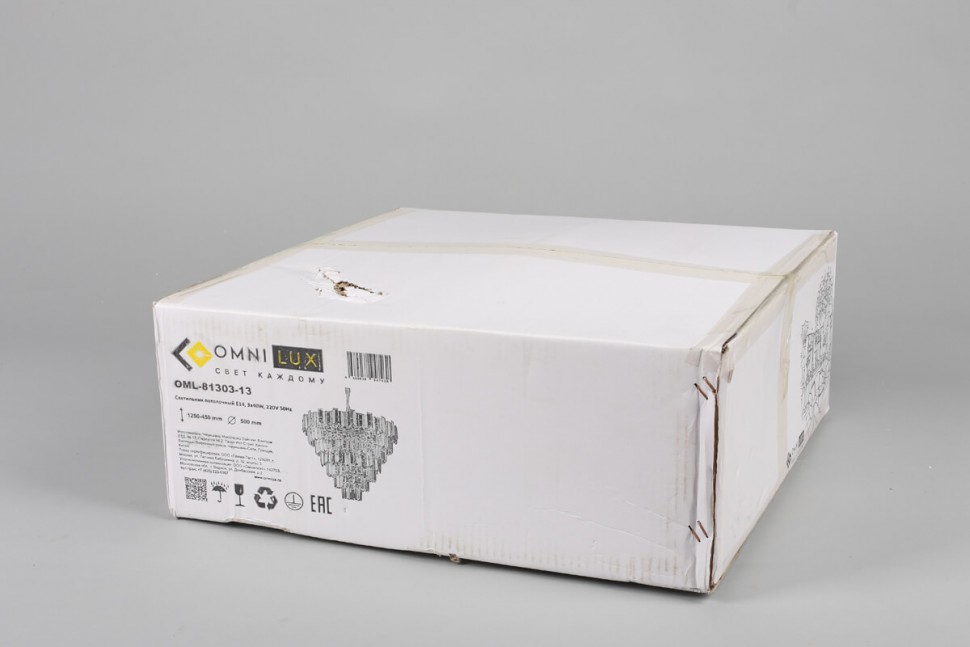 OML-81303-13 OMNILUX подвесная люстра из хрусталя Lariano, 47см диаметр