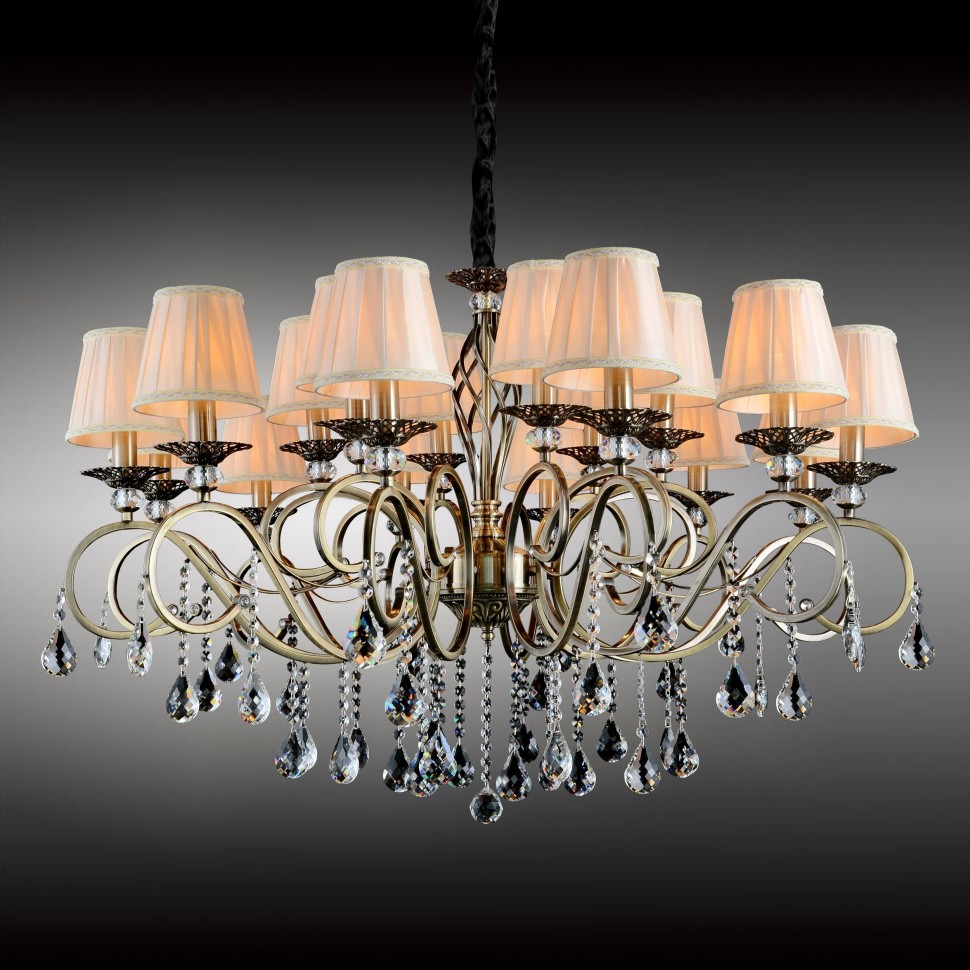 OML-79113-18 OMNILUX большая подвесная люстра Belluno, бронза и бежевый, E14*18*40W