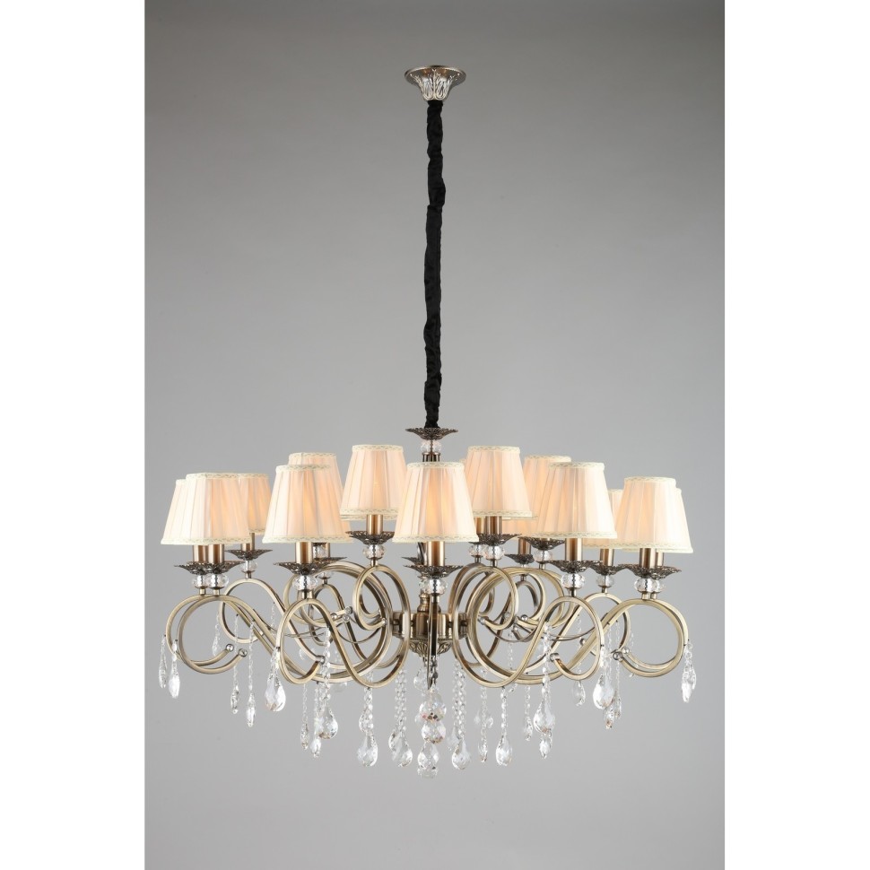 OML-79113-18 OMNILUX большая подвесная люстра Belluno, бронза и бежевый, E14*18*40W