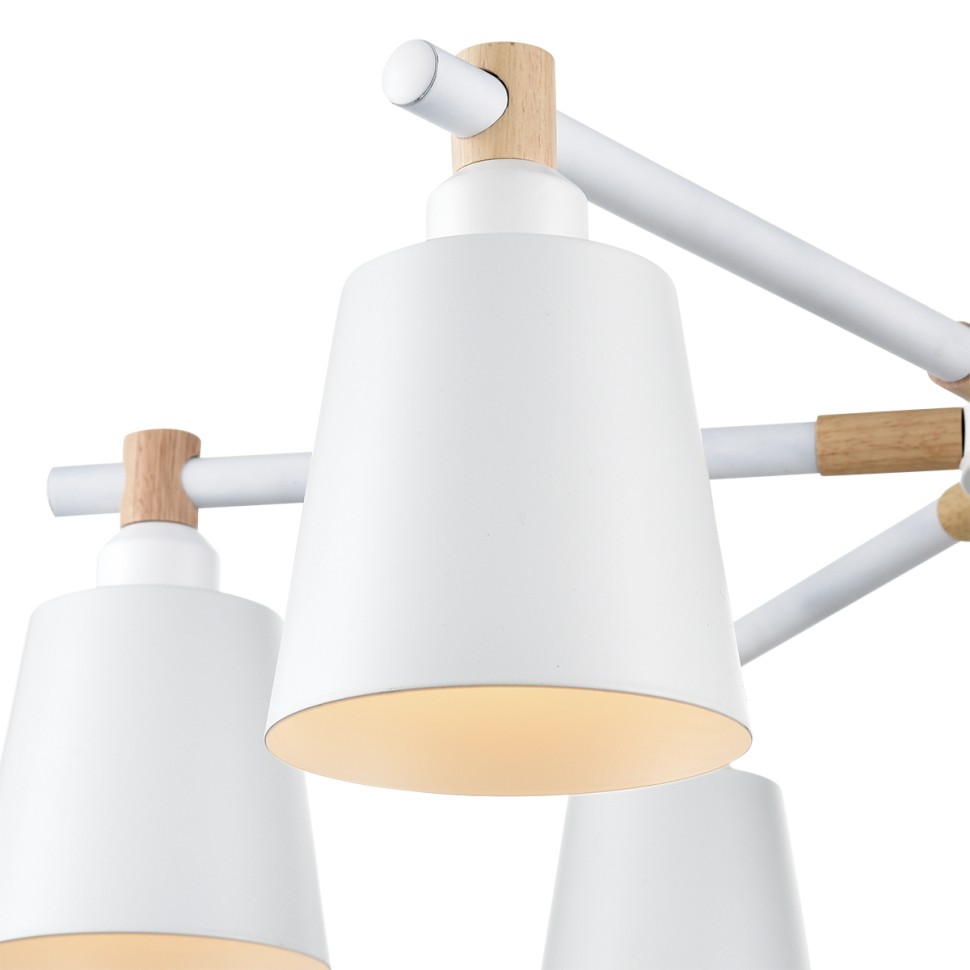 8097/6C LUMION потолочная люстра ROSALINA в скандинавском стиле, белая, на штанге