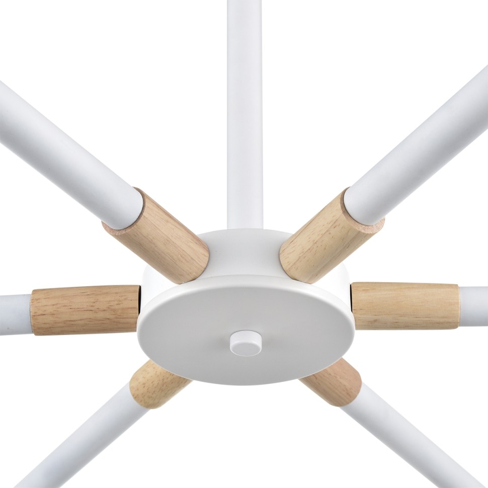 8097/6C LUMION потолочная люстра ROSALINA в скандинавском стиле, белая, на штанге