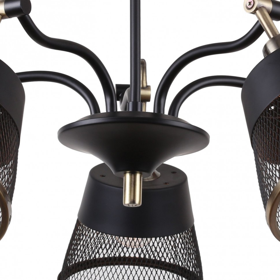 2197-5U F-Promo черная люстра на штанге Eget, Е14*5*40W