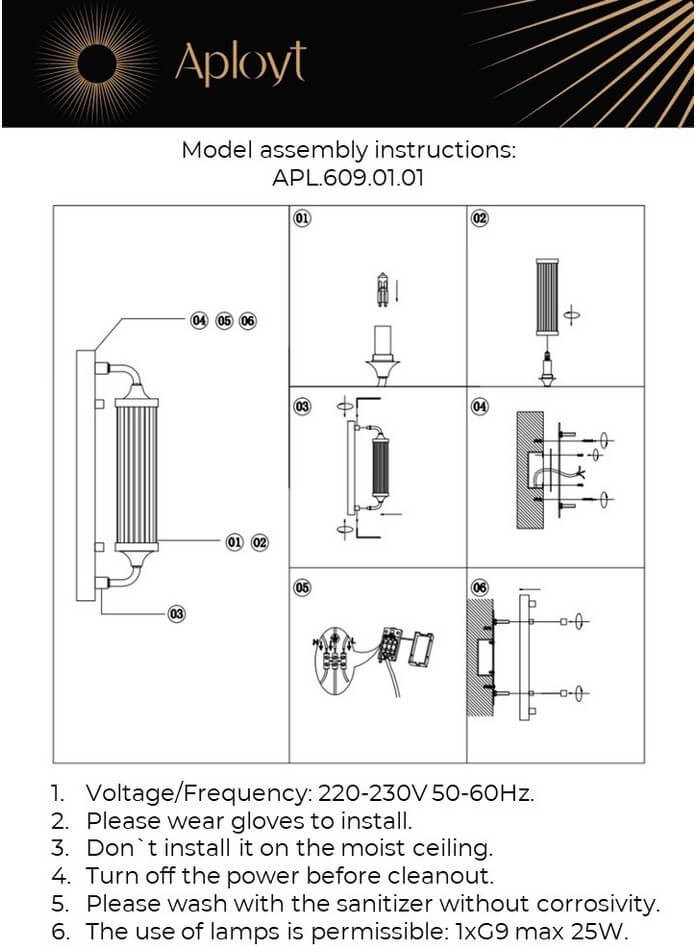 APL.609.01.01 APLOYT настенный светильник Justa, матовое золото