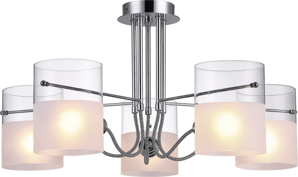 FR2023PL-05CH FREYA Потолочная люстра на штанге Ampera, E14*5*40W, хром, 60см диаметр