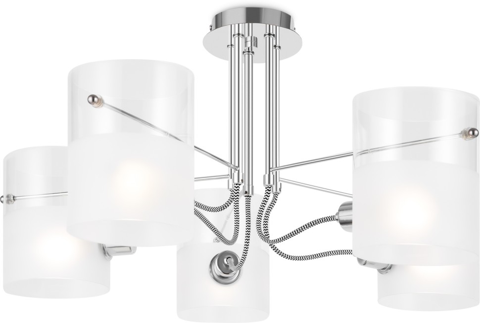 FR2023PL-05CH FREYA Потолочная люстра на штанге Ampera, E14*5*40W, хром, 60см диаметр