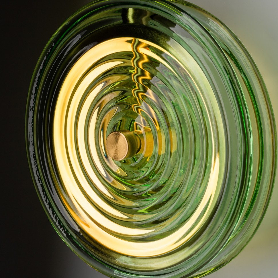 FR5442WL-L7GN Freya Настенный светодиодный светильник Borbon, Зеленый, латунь, 7W, 3000K, 200mm