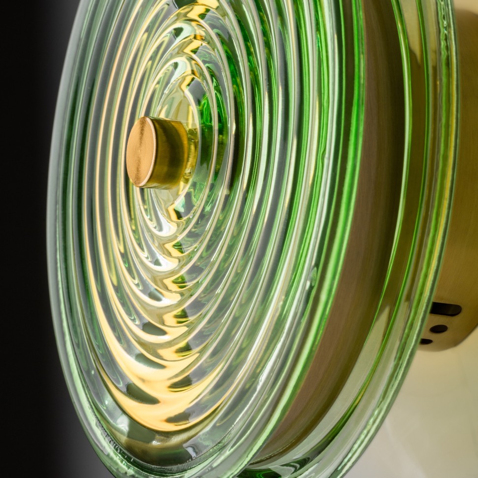 FR5442WL-L7GN Freya Настенный светодиодный светильник Borbon, Зеленый, латунь, 7W, 3000K, 200mm