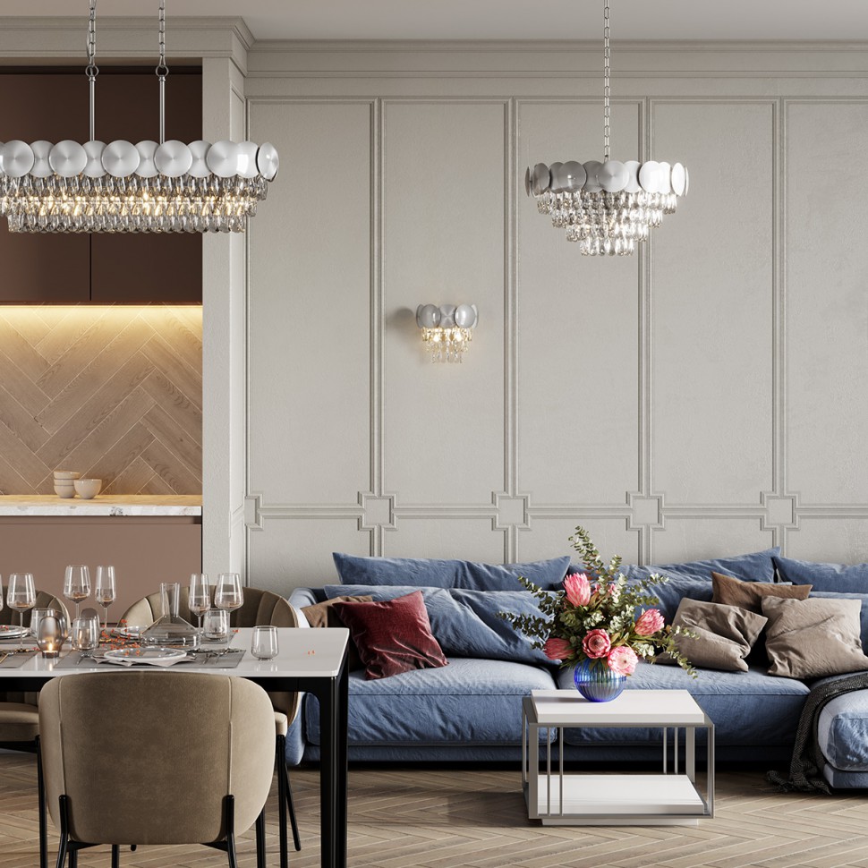 Архив - 4972/6 Odeon Light Hall подвесная хрустальная люстра CATRIS