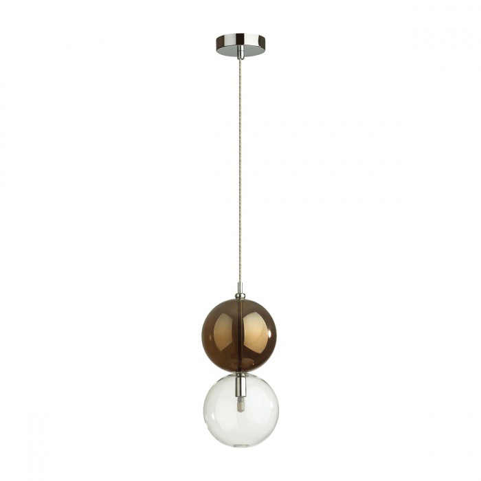 4980/1B ODEON LIGHT Pendant подвес TWIXY, хром, коричневый, G9*1*40W