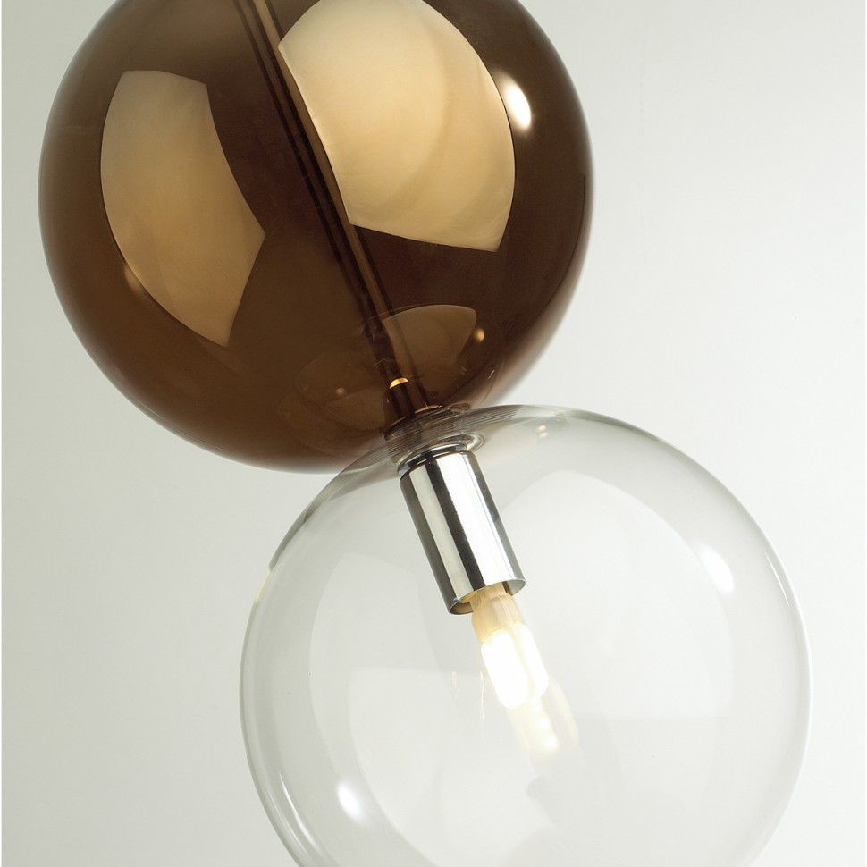 4980/1B ODEON LIGHT Pendant подвес TWIXY, хром, коричневый, G9*1*40W