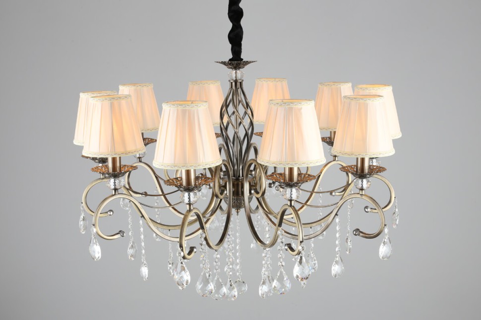 OML-79113-10 OMNILUX подвесная люстра Belluno, бронза и бежевый, E14*10*40W