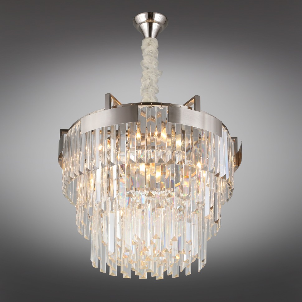 APL.813.03.09 APLOYT подвесная хрустальная люстра Mariz, никель, E14*9*40W, 50см