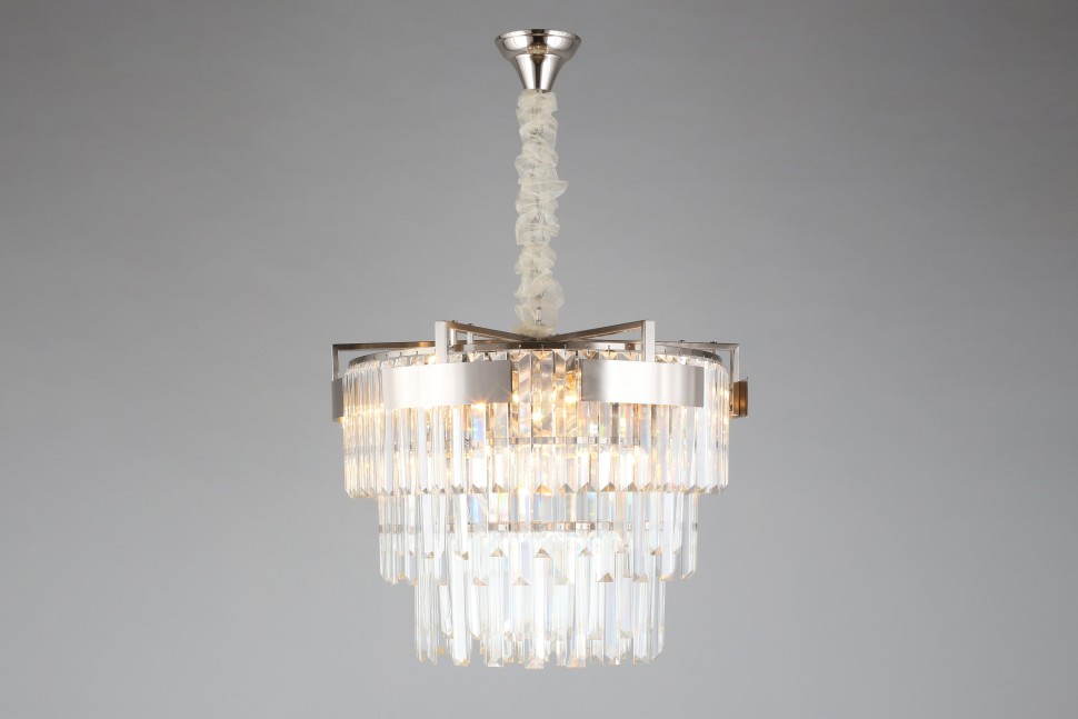 APL.813.03.09 APLOYT подвесная хрустальная люстра Mariz, никель, E14*9*40W, 50см