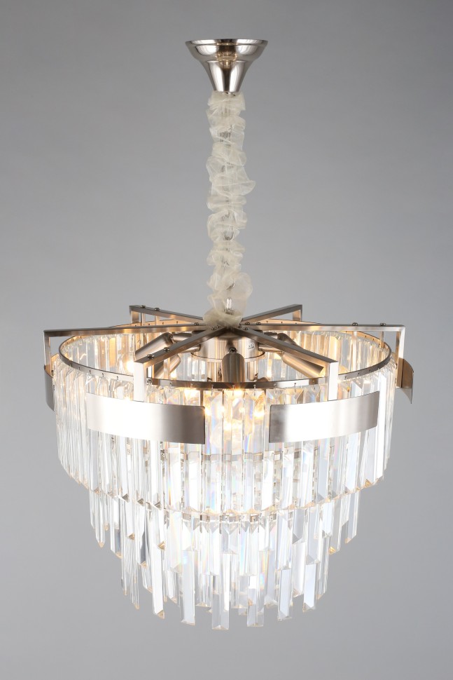 APL.813.03.09 APLOYT подвесная хрустальная люстра Mariz, никель, E14*9*40W, 50см