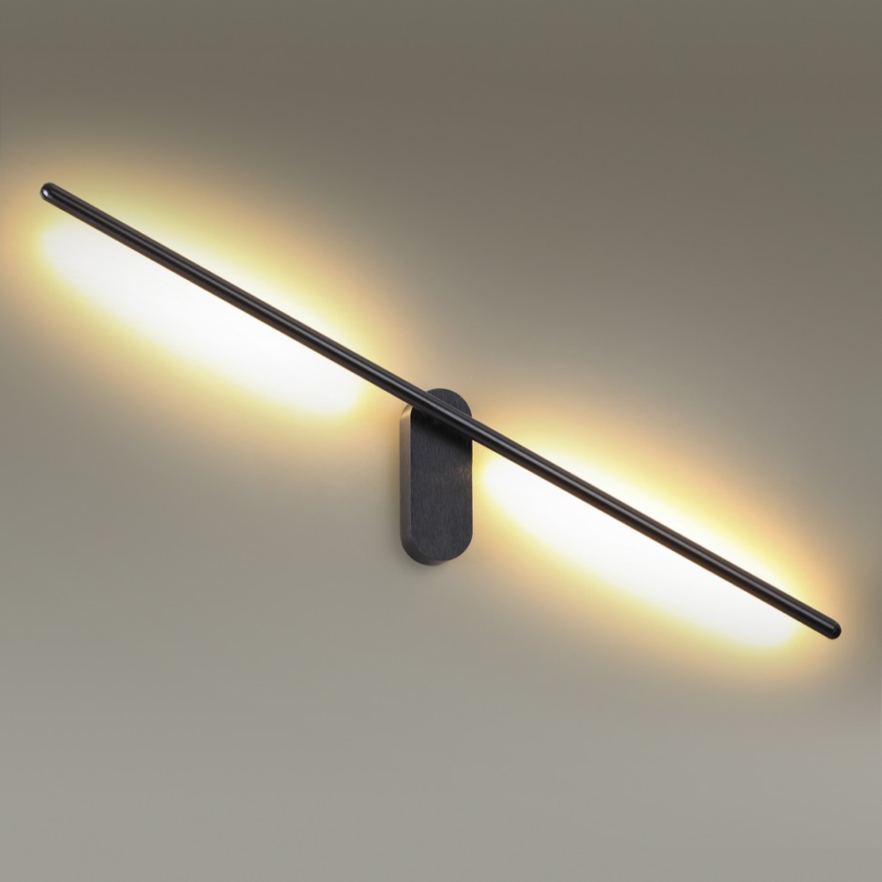 3858/12WB ODEON LIGHT черная настенная светодиодная подсветка MILL, 12W, 3000K, 710Lm