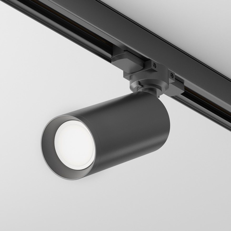 TR028-3-GU10-B Maytoni Technical черный трековый трехфазный светильник Focus Trinity, GU10*1*50W
