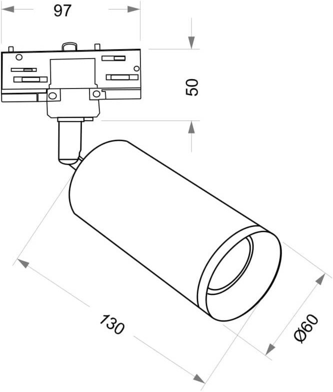 TR028-3-GU10-B Maytoni Technical черный трековый трехфазный светильник Focus Trinity, GU10*1*50W
