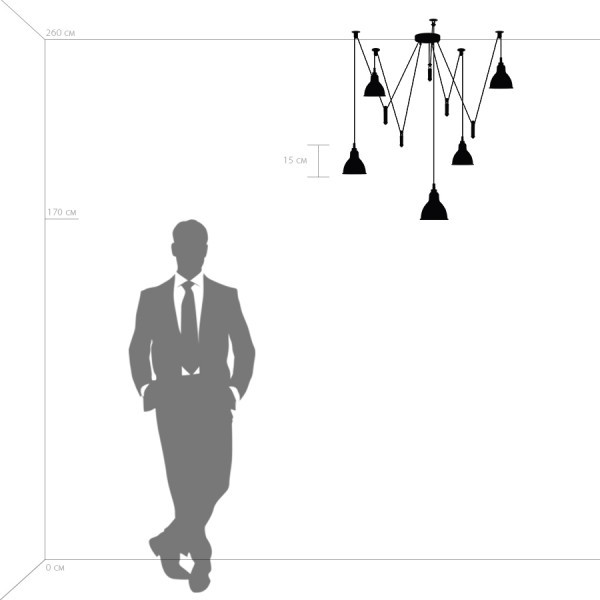 761057 Lightstar Люстра потолочная паук черный ACROBATA